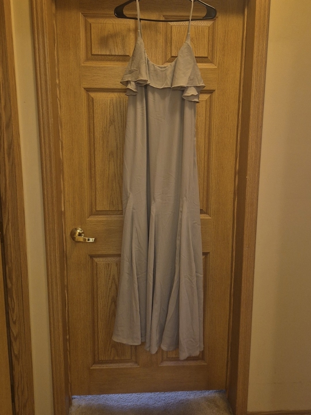 Abercrombie & Fitch Ruffle Tiered Maxi Dress Taupe Size M